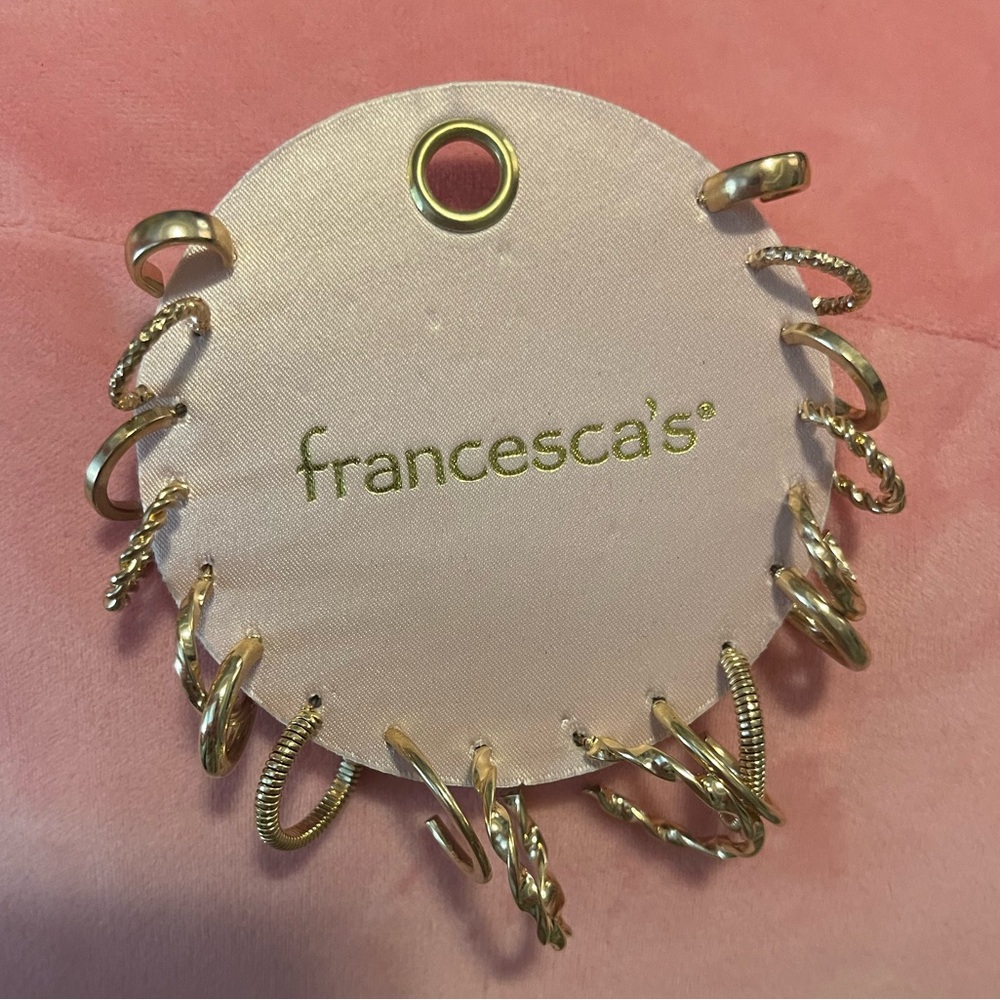 Francesca's Gold Mix Earring Set NWT